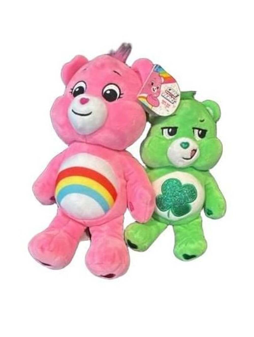 Care Bears Cheer Bear & Good Luck Bear 9-Inch Plush Stuffed Animal Toy Bundle